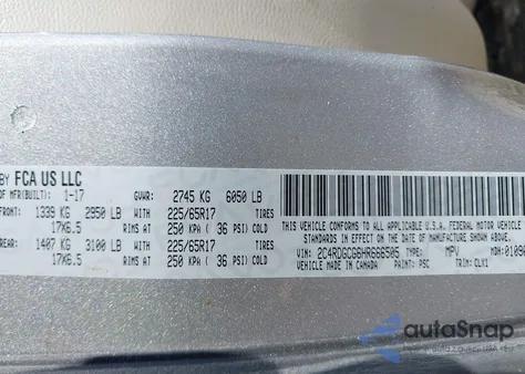 2017 Dodge Grand Caravan Sxt from USA, damaged, VIN 2C4RDGCG6HR666505